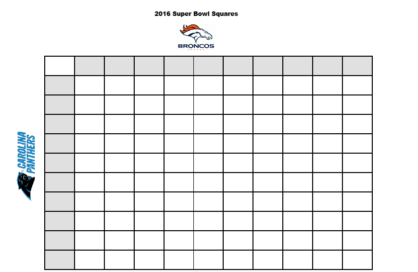 Free Printable 2016 Superbowl Betting Squares Stylish Spoon