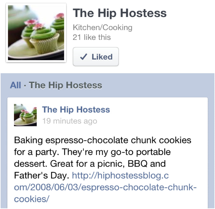 Hip Hostess on FB & Twitter {like/ follow!}