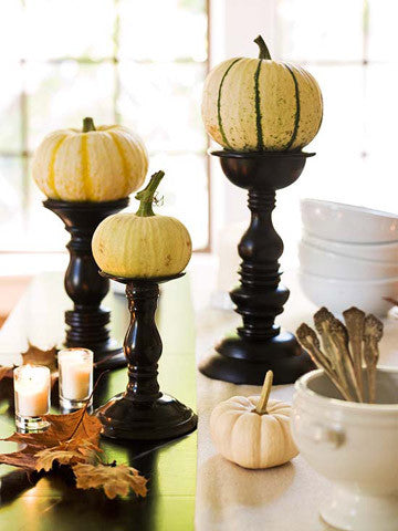 Mini Pumpkin Pillars {Halloween Ideas}