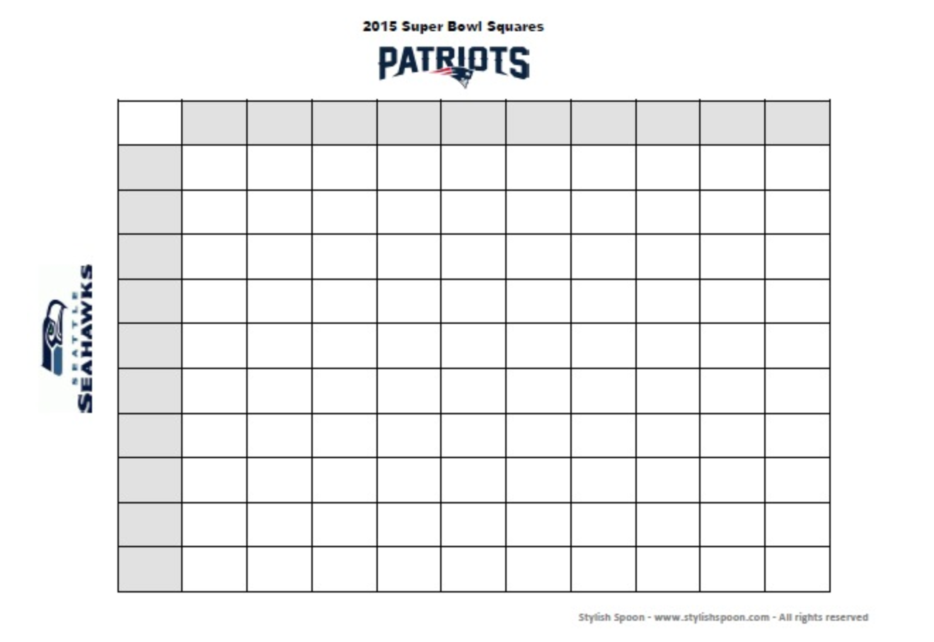 Free Printable 2018 Super Bowl Betting Squares - Stylish Spoon