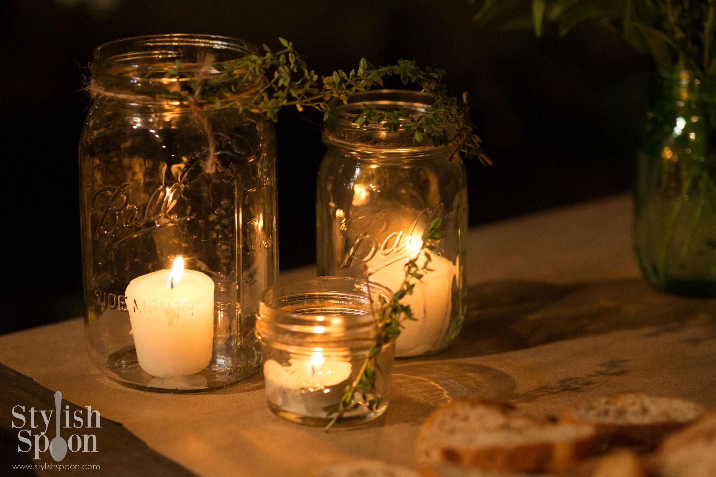 small glass jars for tea lights