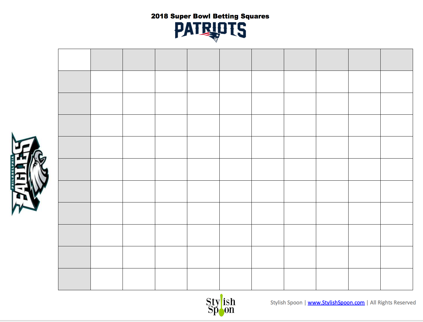 10 Square Football Pool Template from stylishspoon.com